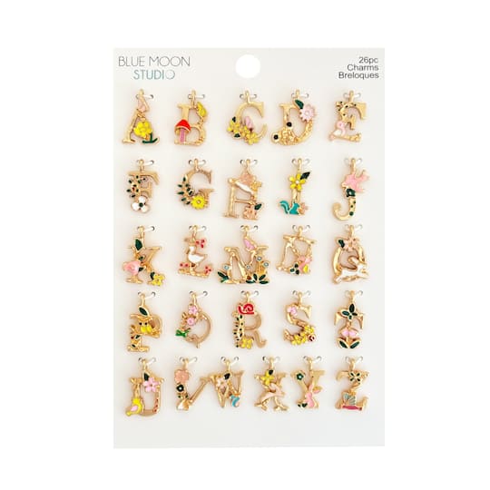 Blue Moon Studio™ Flower Alphabet Charm Set
